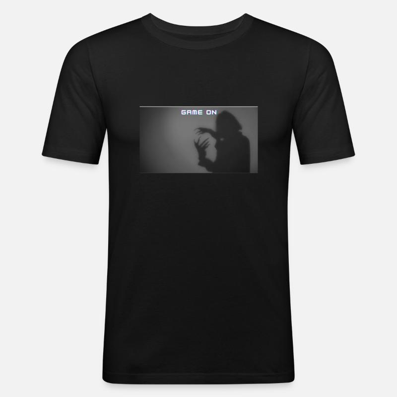 Game On Halloween design - Männer Slim Fit T-Shirt - Schwarz