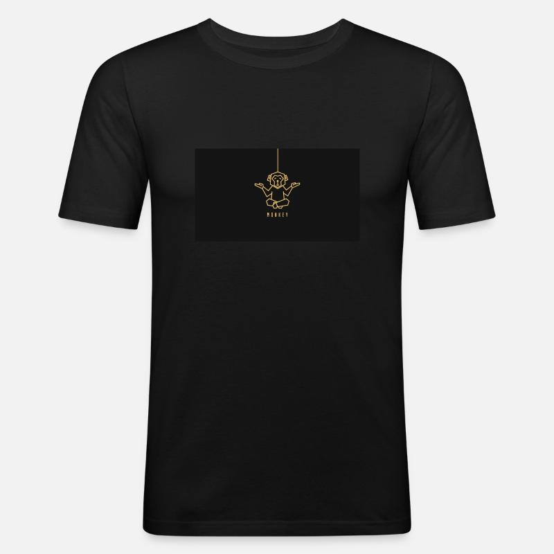 Monkey - Männer Slim Fit T-Shirt - Schwarz