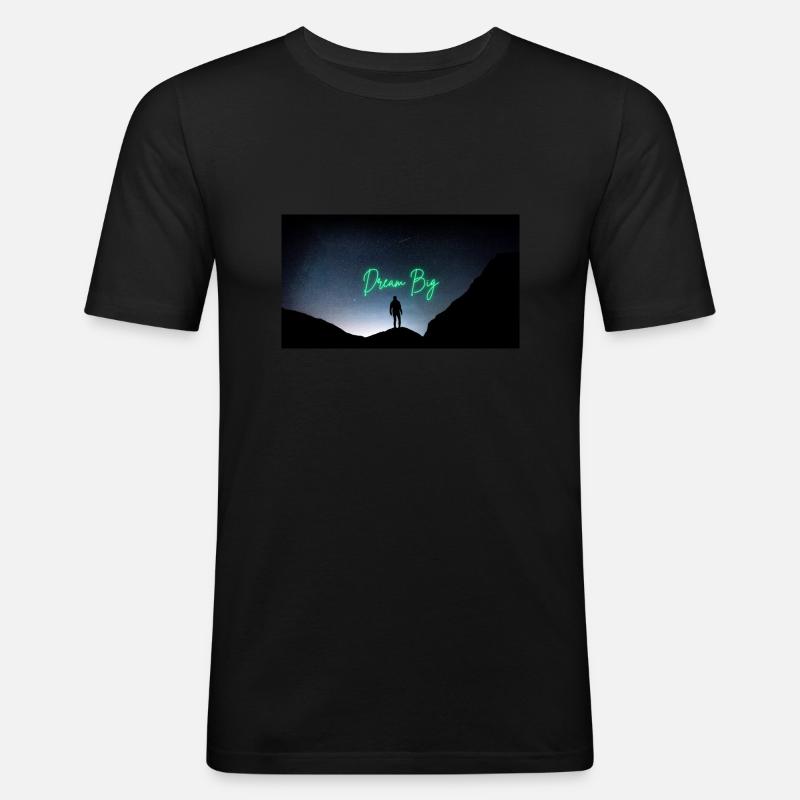 Dream big - Männer Slim Fit T-Shirt - Schwarz