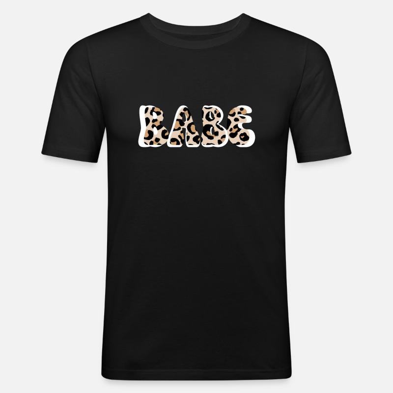 Babe Leopard - Brautgespann - Männer Slim Fit T-Shirt - Schwarz