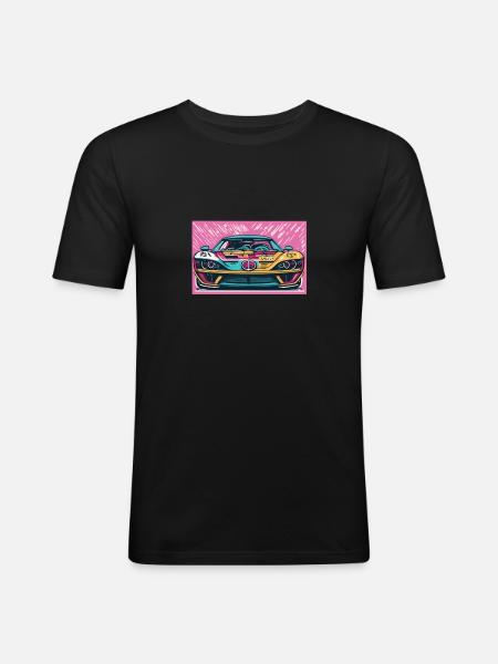 70's Racecar - Men's Slim Fit T-Shirt - black