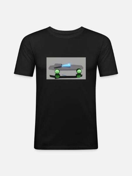 Neon Auto - Männer Slim Fit T-Shirt - Schwarz