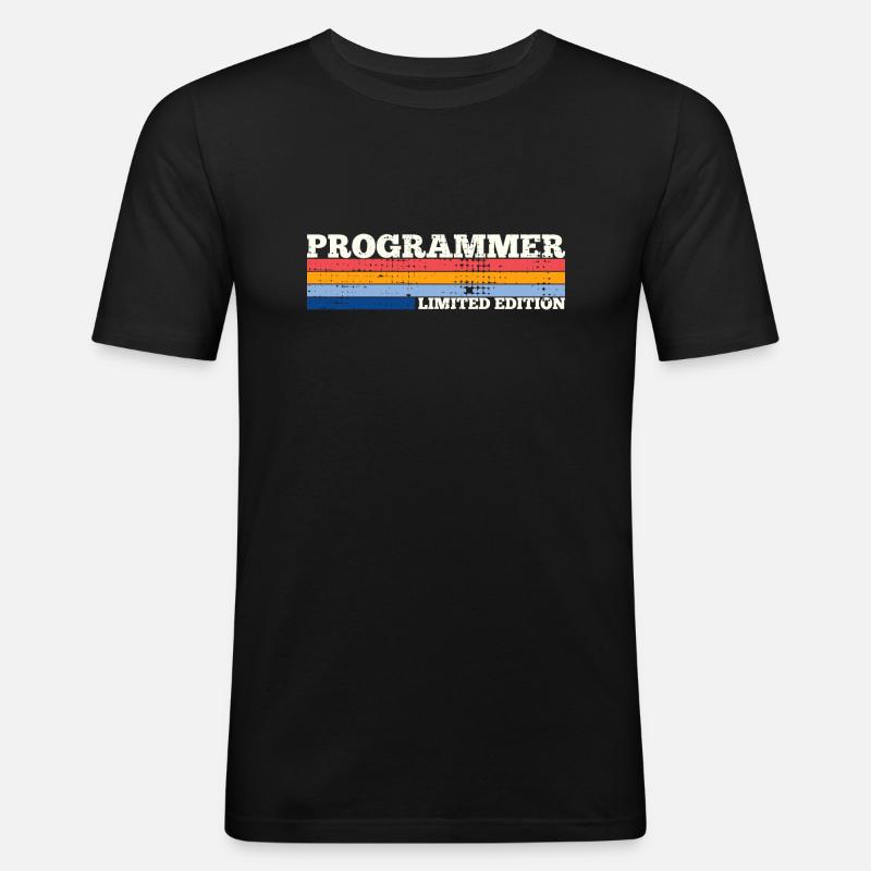 Programmer Nerd Limited Edition - Männer Slim Fit T-Shirt - Schwarz