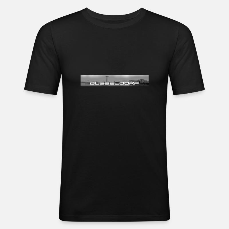 Düsseldorf - Männer Slim Fit T-Shirt - Schwarz