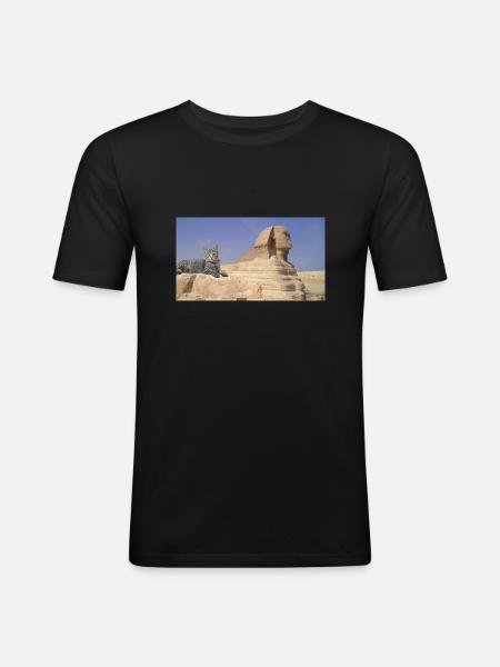 Cat and Sphinx - Men's Slim Fit T-Shirt - black
