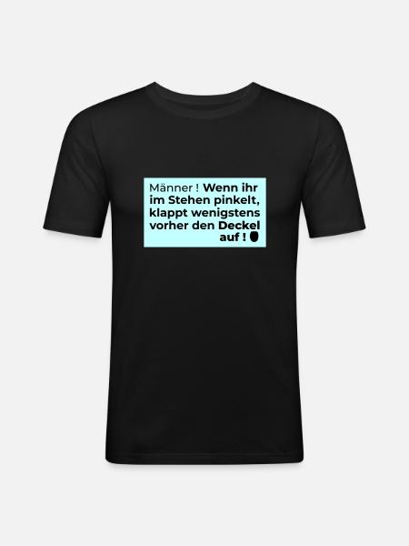 Deckel auf - Männer Slim Fit T-Shirt - Schwarz