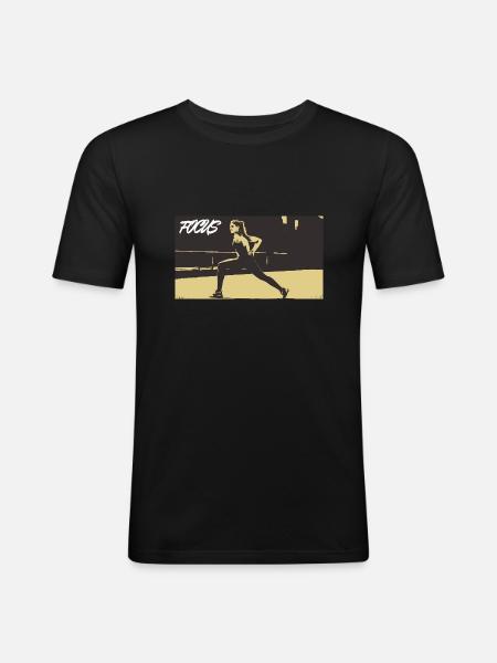 FOCUS_yellowgrey - Men's Slim Fit T-Shirt - black