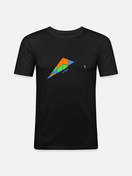 Containerschiff Altona - Männer Slim Fit T-Shirt - Schwarz