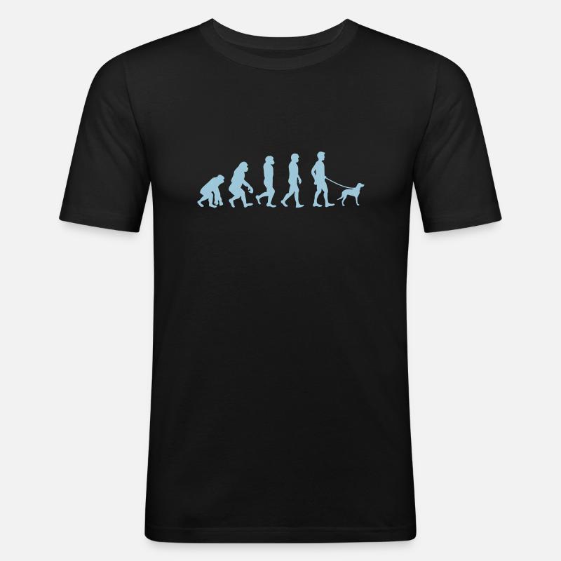 Evolution des Hundefreundes - Männer Slim Fit T-Shirt - Schwarz