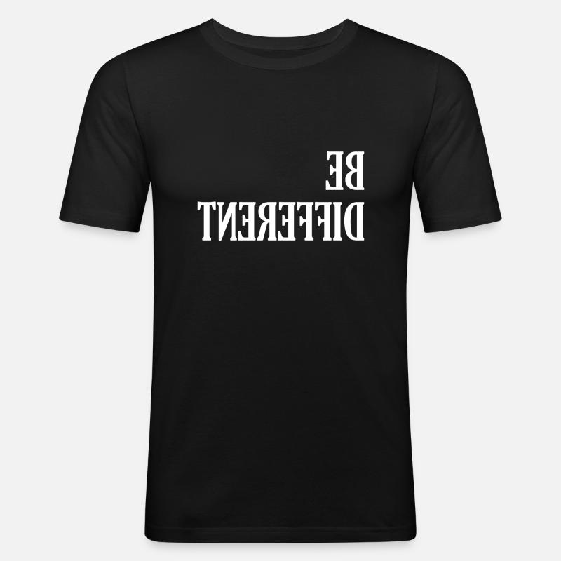 Be Different - Männer Slim Fit T-Shirt - Schwarz