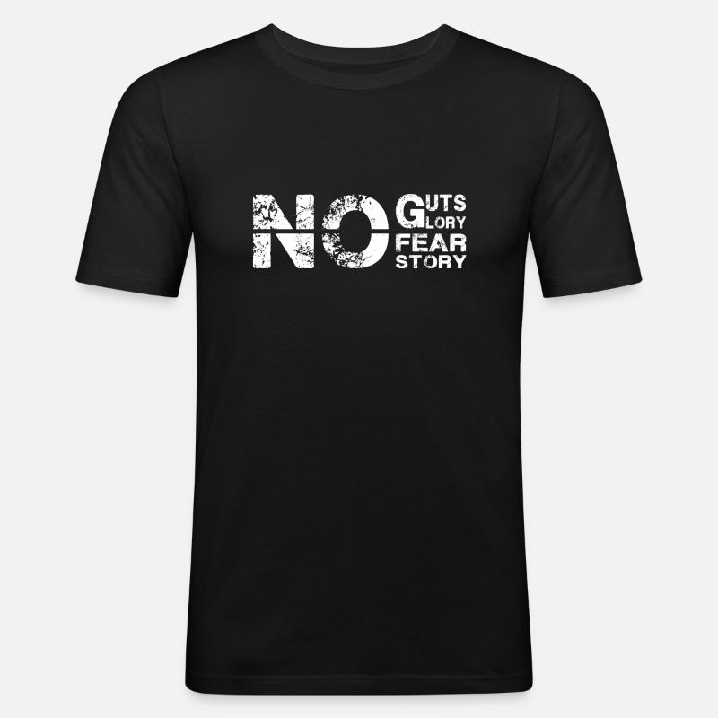 No Guts, No Glory - Männer Slim Fit T-Shirt - Schwarz