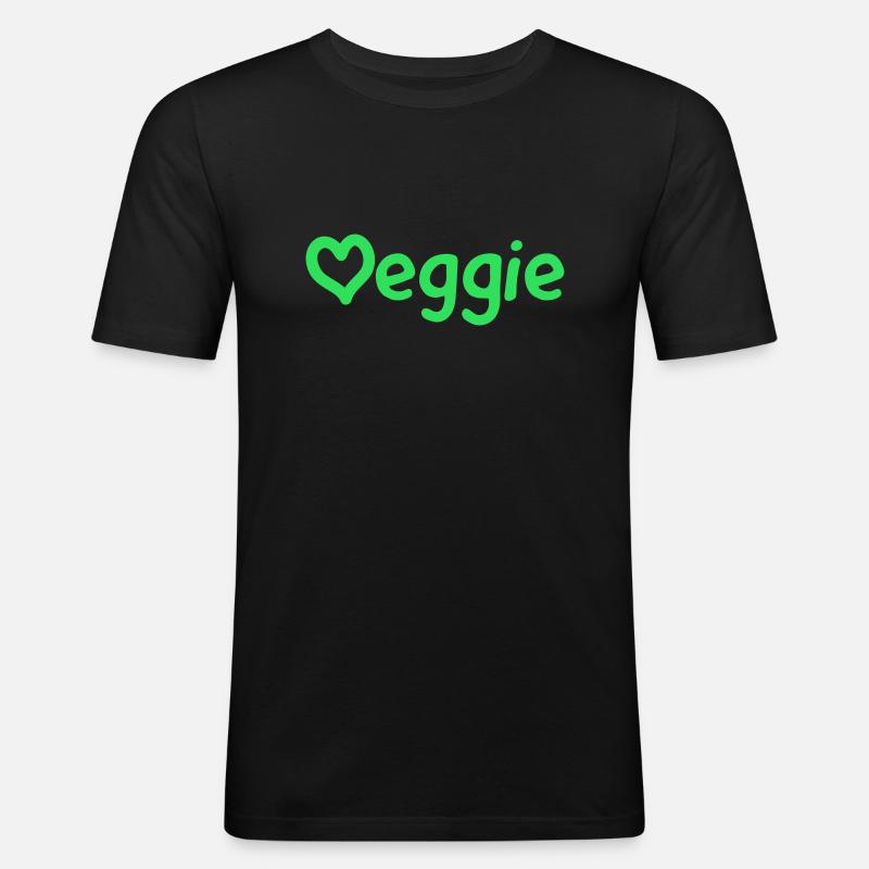 Veggie - Männer Slim Fit T-Shirt - Schwarz