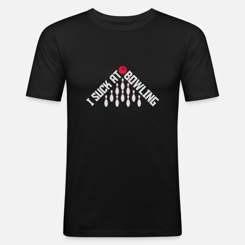 I suck at bowling - Men's Slim Fit T-Shirt - black