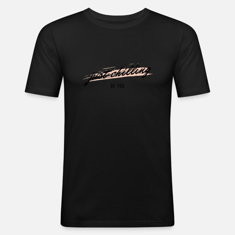 Just chilling - Männer Slim Fit T-Shirt - Schwarz