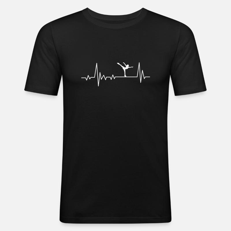 Heartbeat Ice Skating - Eiskunstläufer - Männer Slim Fit T-Shirt - Schwarz