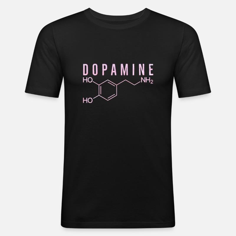 Dopamin-Molekül - Männer Slim Fit T-Shirt - Schwarz