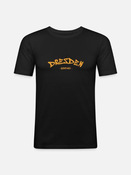 Dresden - Germany - Deutschland - Sachsen - Männer Slim Fit T-Shirt - Schwarz