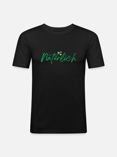 Natürlich - Männer Slim Fit T-Shirt - Schwarz