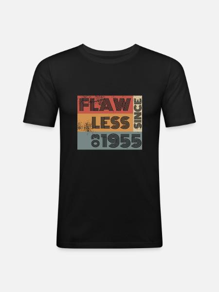 70th Birthday Flawless since 03/1955 - Men's Slim Fit T-Shirt - black