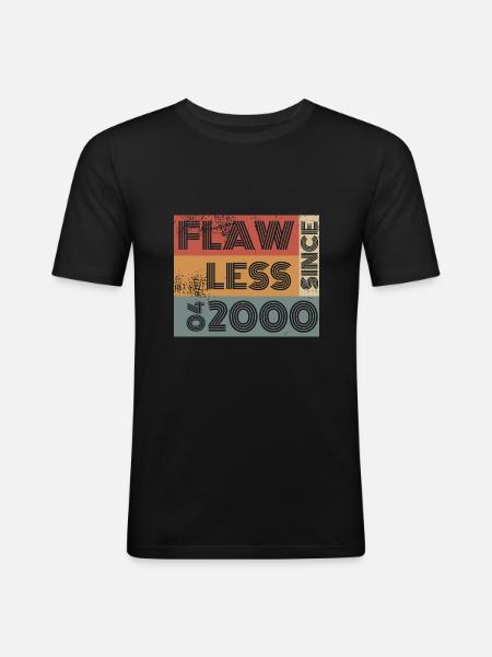 25th Birthday Flawless since 04/2000 - Men's Slim Fit T-Shirt - black