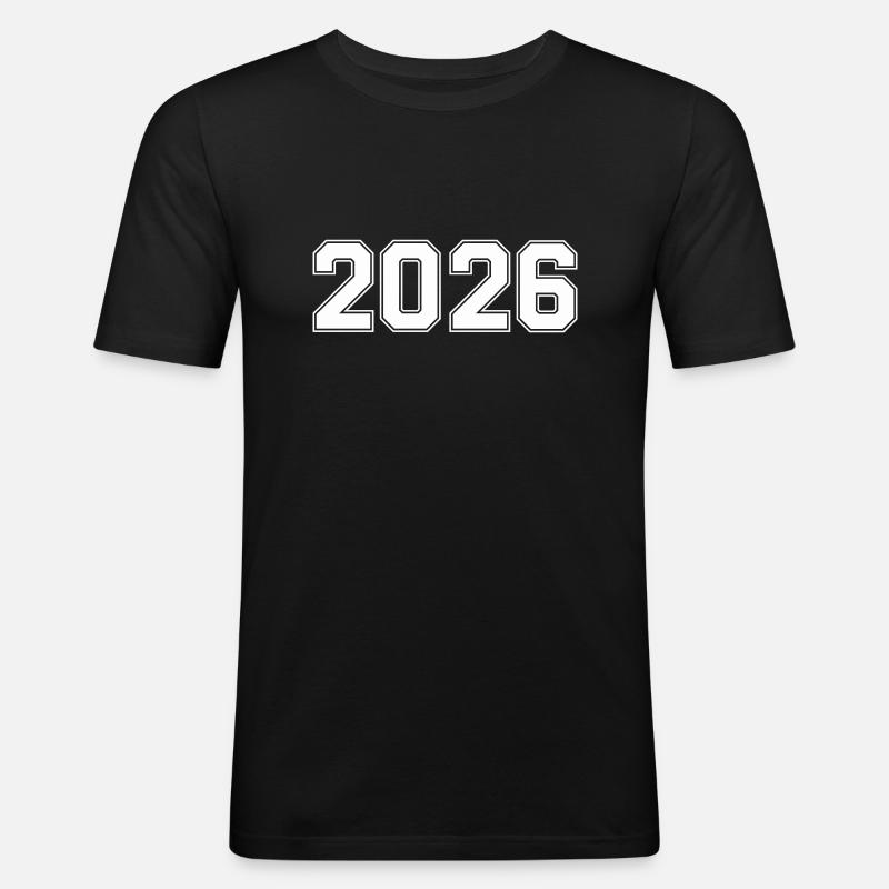 2026 - Männer Slim Fit T-Shirt - Schwarz