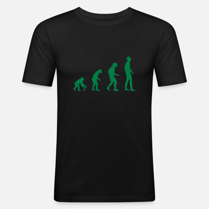 Evolution - Männer Slim Fit T-Shirt - Schwarz