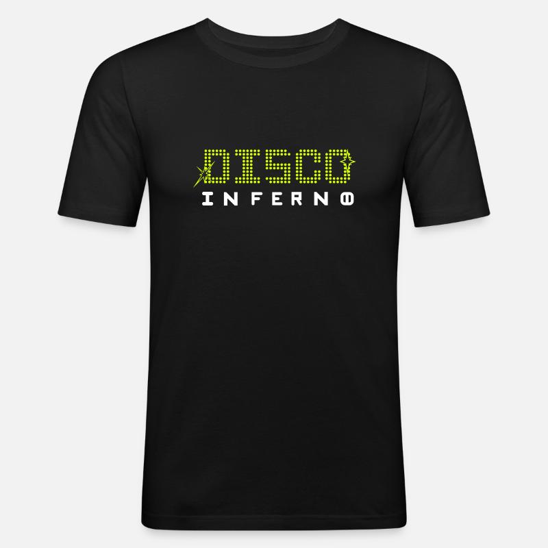 Disco Inferno - Männer Slim Fit T-Shirt - Schwarz