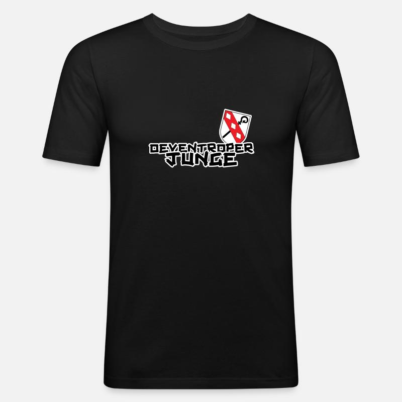 Oeventroper Junge - Männer Slim Fit T-Shirt - Schwarz
