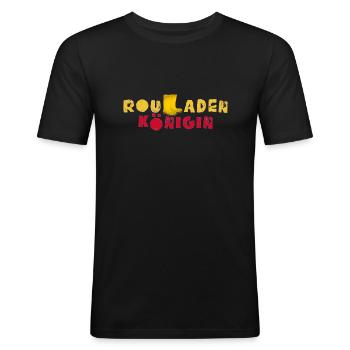 Rouladenkönigin - Männer Slim Fit T-Shirt - Schwarz - Vorne - Nik (191cm)
