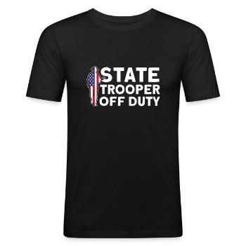 Außerdienstlich Polizeibeamter Polizeidienst - Männer Slim Fit T-Shirt - Schwarz - Vorne - Nik (191cm)