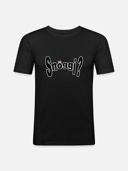 Snöggi? - Männer Slim Fit T-Shirt - Schwarz