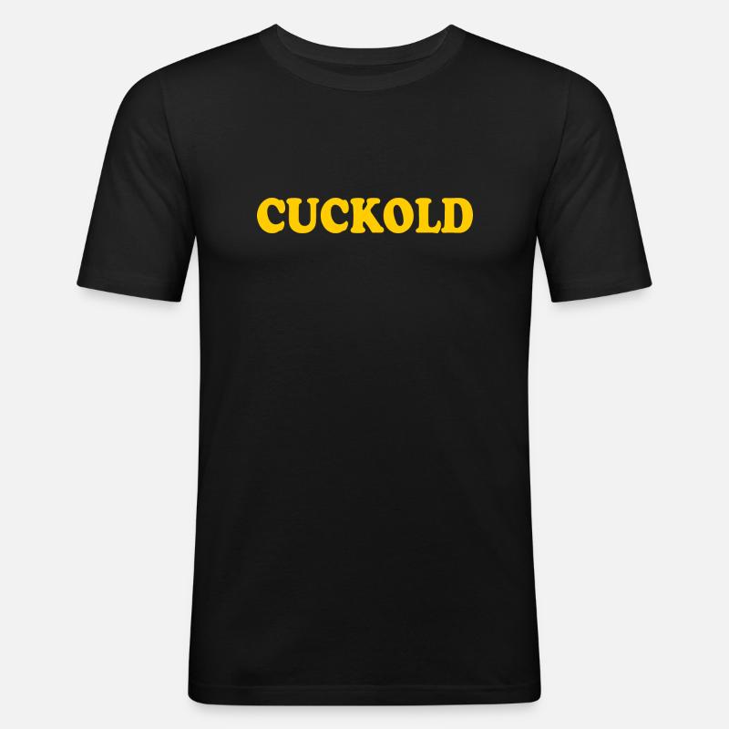 Cuckold - Männer Slim Fit T-Shirt - Schwarz