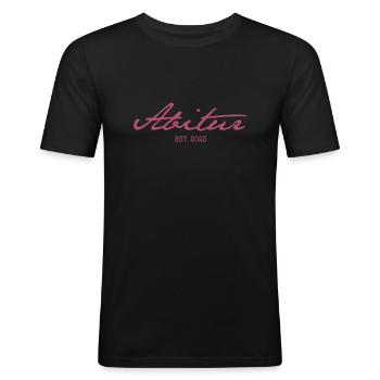 Abi '23 Motto mit Stil - Abitur Established 2023 - Männer Slim Fit T-Shirt - Schwarz - Vorne - Nik (191cm)