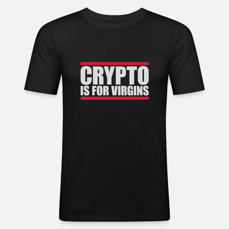 Crypto est pour les vierges - T-shirt près du corps Homme - noir