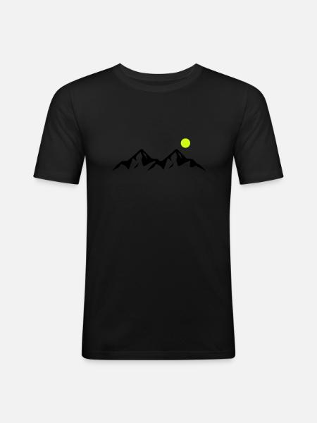 mountains - Männer Slim Fit T-Shirt - Schwarz