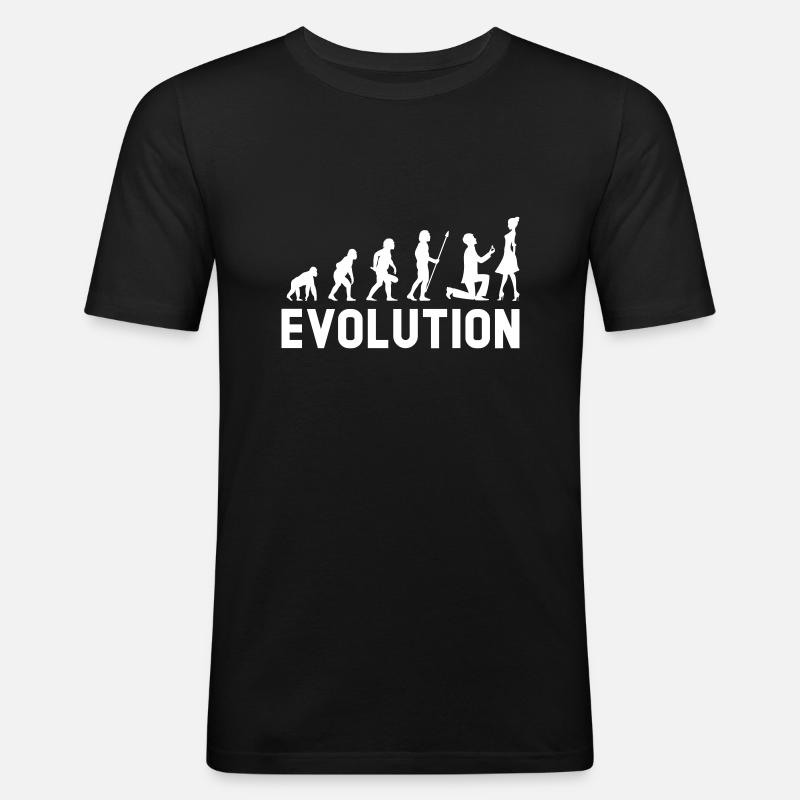Evolution of Men - Männer Slim Fit T-Shirt - Schwarz