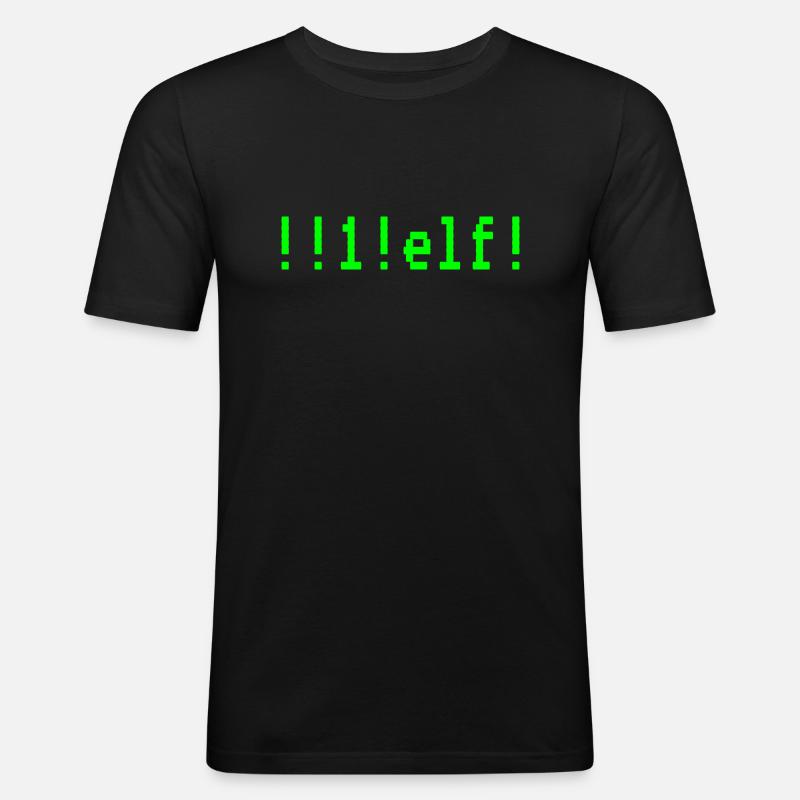 Motiv "!!1!elf!" - "eins elf" - Männer Slim Fit T-Shirt - Schwarz