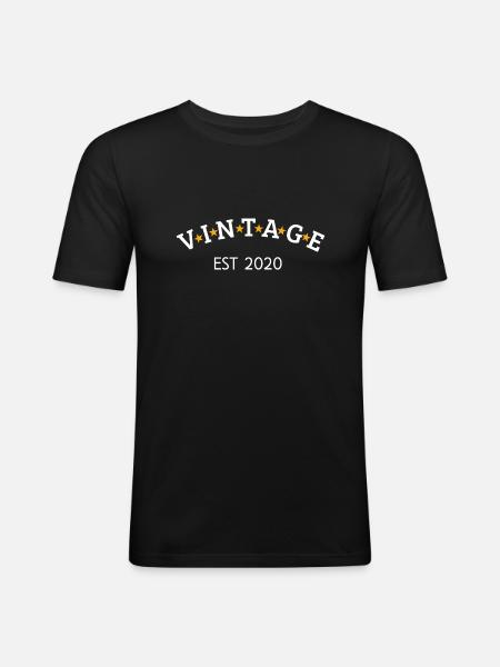 Jahrgang ist 2020 - Männer Slim Fit T-Shirt - Schwarz