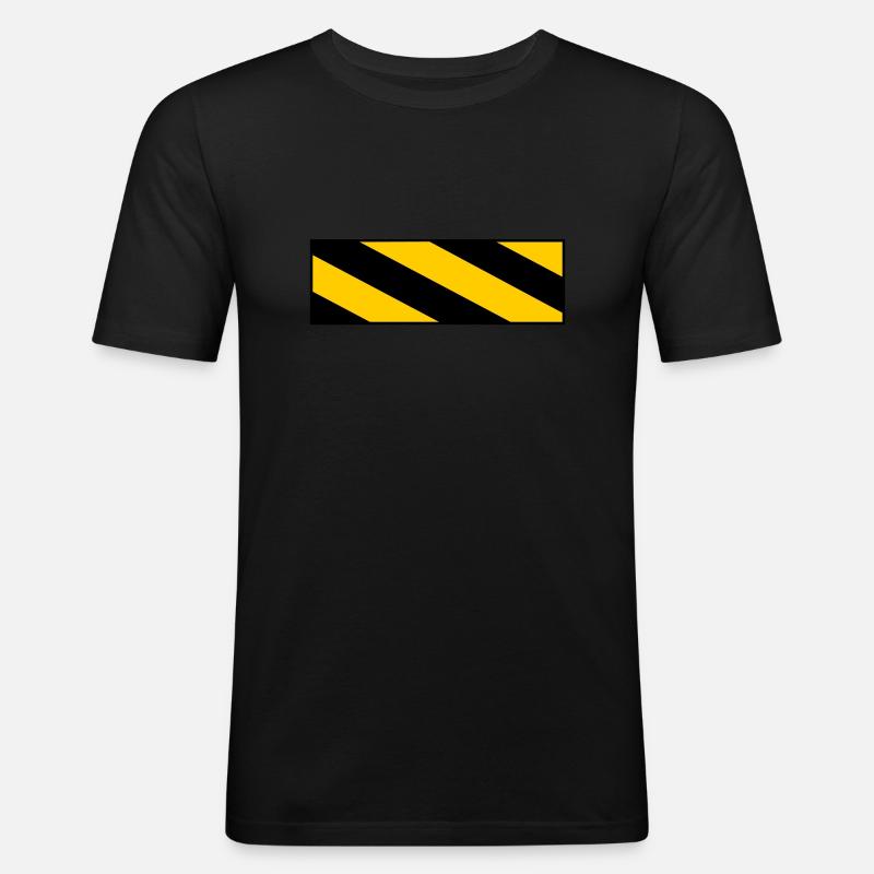 warning sign - Männer Slim Fit T-Shirt - Schwarz