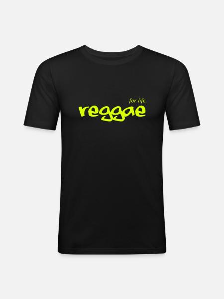 REGGAE for life - Men's Slim Fit T-Shirt - black