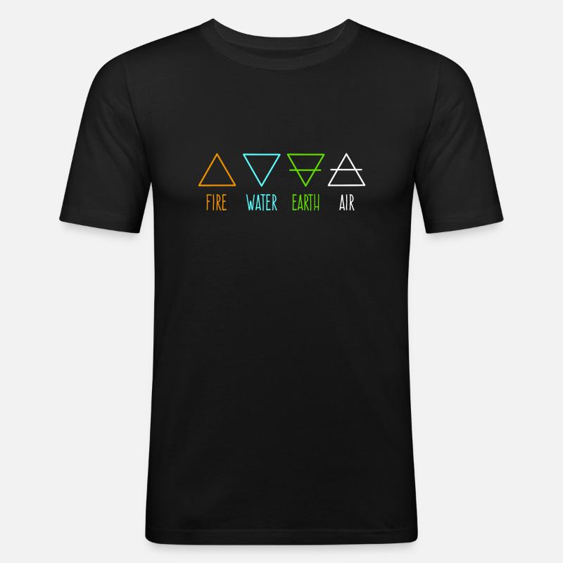 4 Elemente - Männer Slim Fit T-Shirt - Schwarz