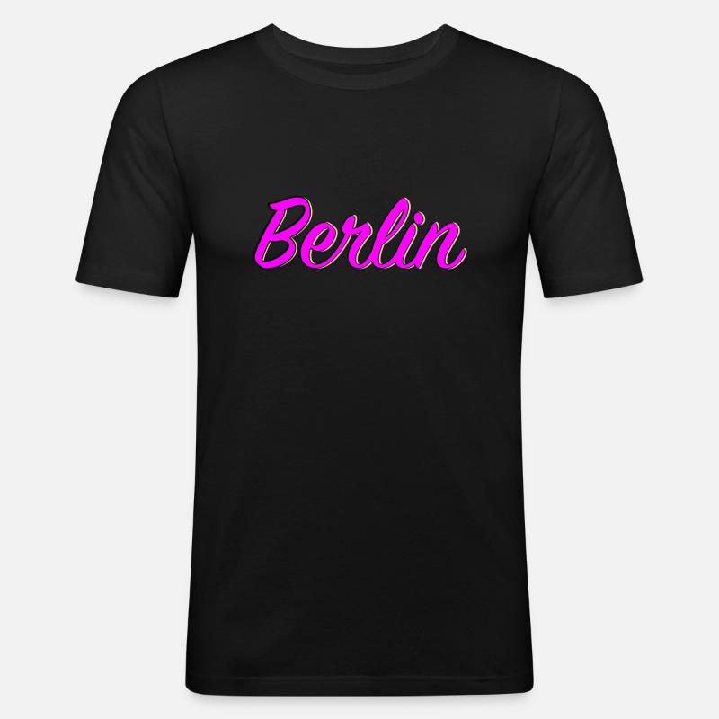 Berlin - Männer Slim Fit T-Shirt - Schwarz