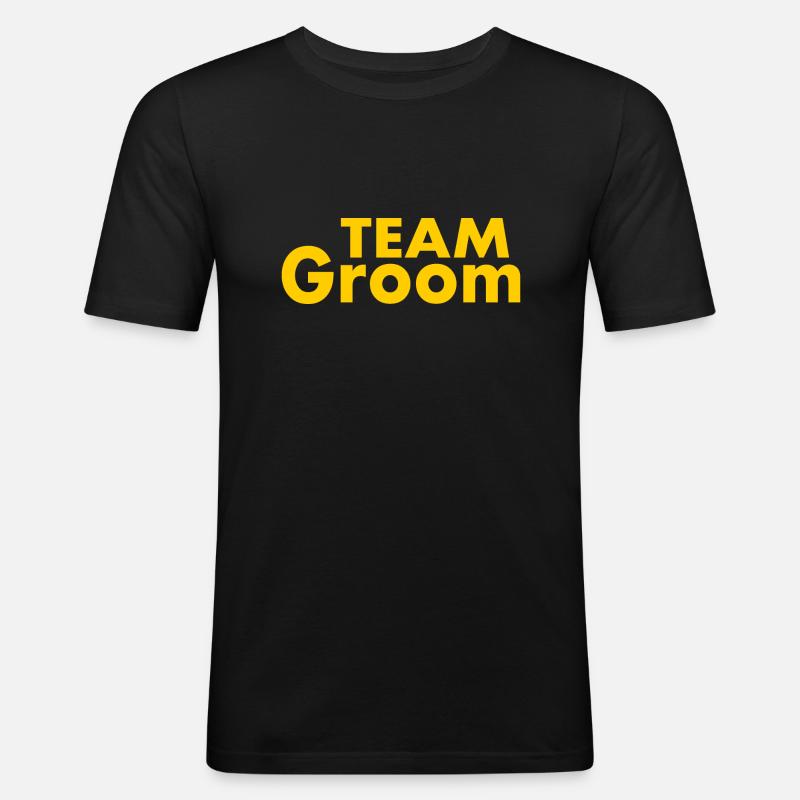 Team groom - Männer Slim Fit T-Shirt - Schwarz