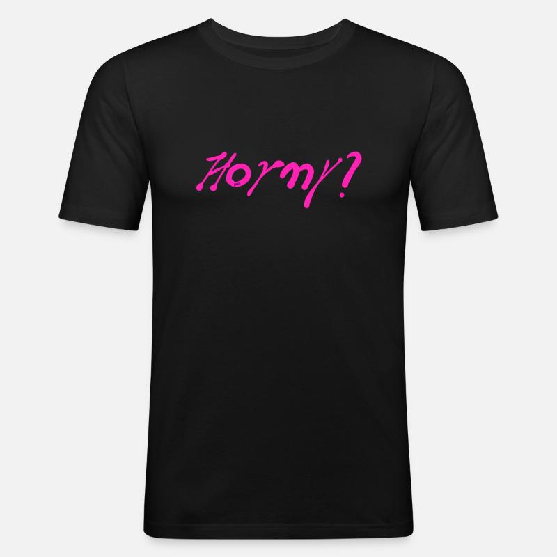 Horny - Men's Slim Fit T-Shirt - black