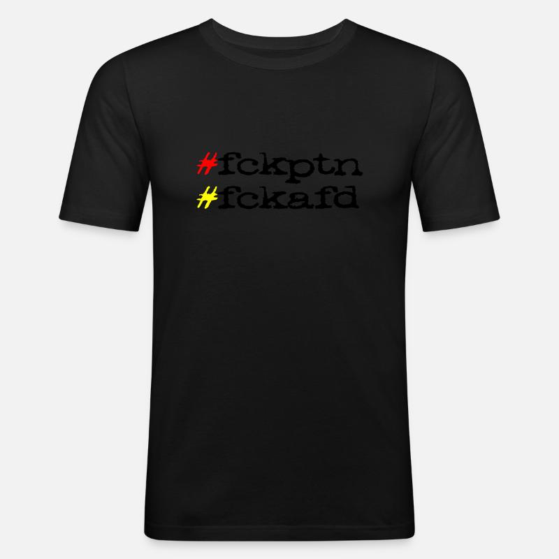 FCKAFD - Maglietta aderente da uomo - nero
