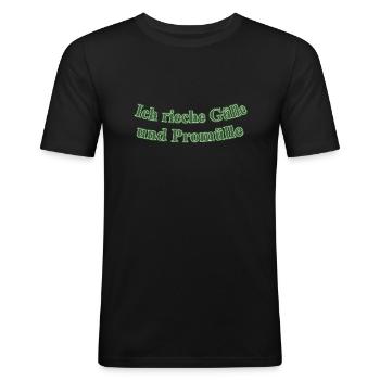 Gülle und Promülle - Männer Slim Fit T-Shirt - Schwarz - Vorne - Nik (191cm)