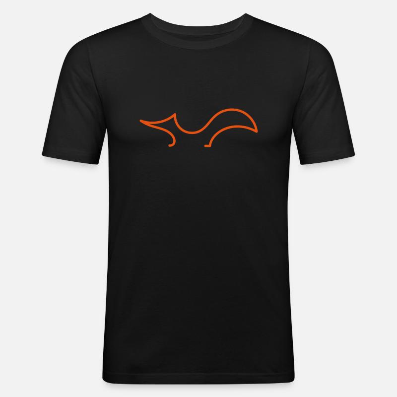 Fuchs minimal - Männer Slim Fit T-Shirt - Schwarz