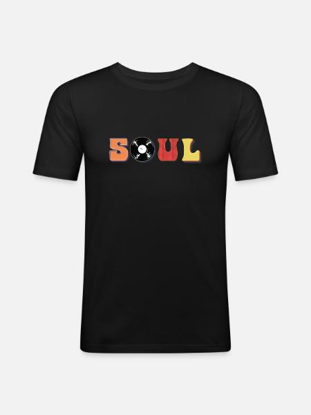Soul Musik - Männer Slim Fit T-Shirt - Schwarz