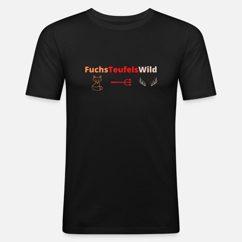 FuchsTeufelsWild - Männer Slim Fit T-Shirt - Schwarz