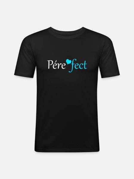 Pére-fect - T-shirt près du corps Homme - noir